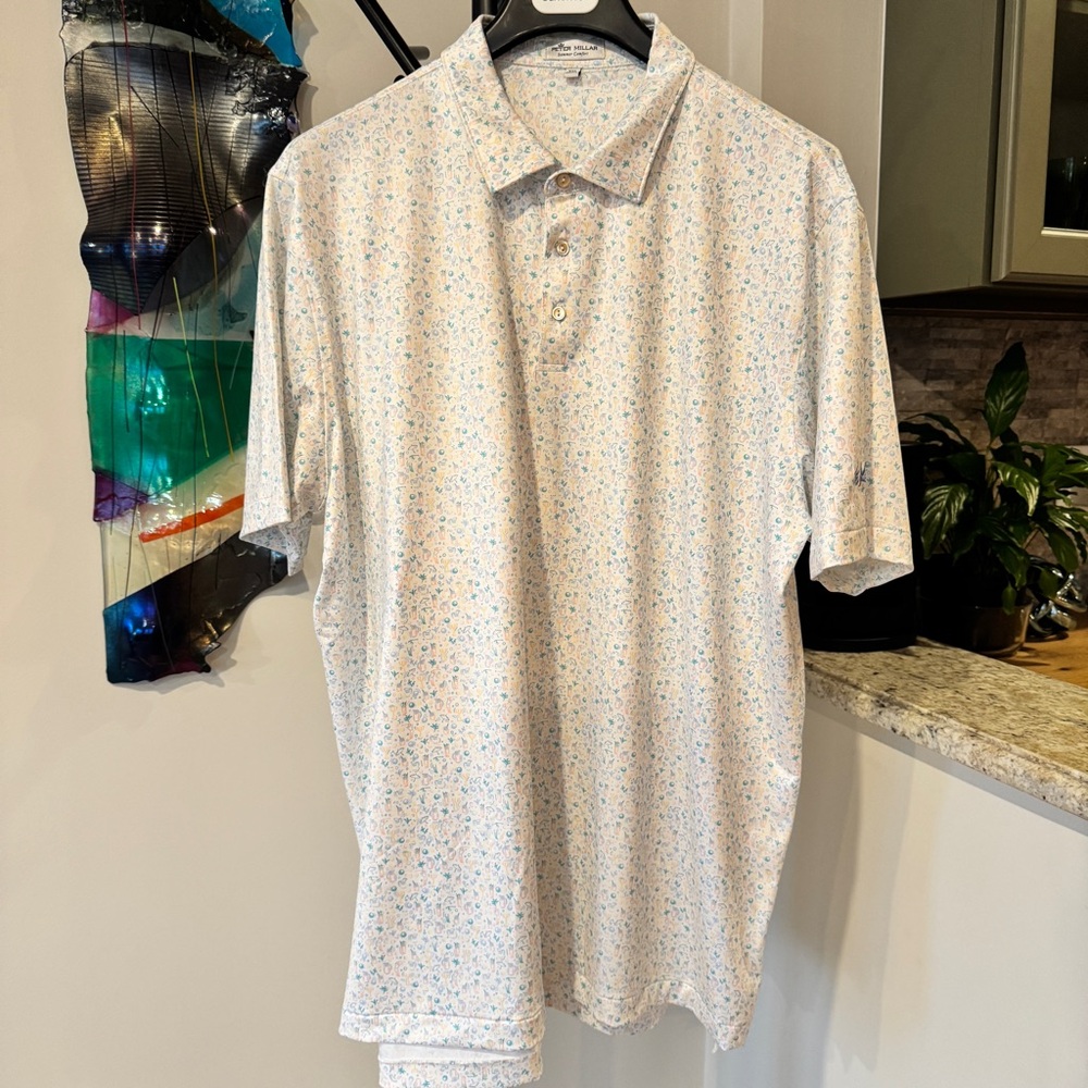 Peter Millar Men's Polo Shirt with Multicolor Print